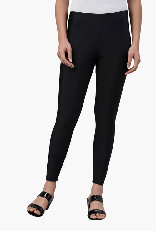 GO COLORS Solid Ankle-Length Leggings