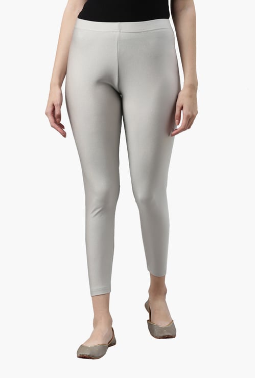 GO COLORS Solid Ankle-Length Leggings