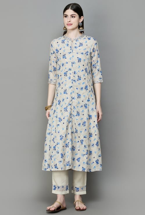 AURELIA Printed A-Line Kurta Set