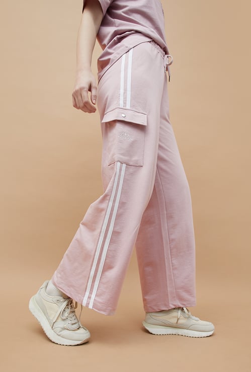 KAPPA Solid Track Pants with Side Taping