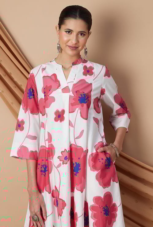 MELANGE Floral Print A-Line Kurta