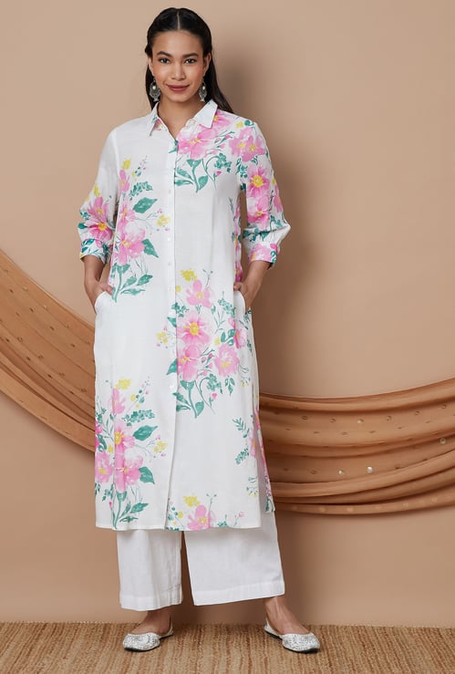 MELANGE Floral Print Straight Kurta
