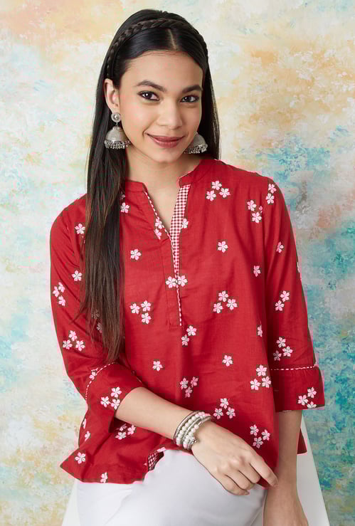 MELANGE Embroidered Flared Tunic