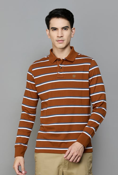 FAHRENHEIT Striped Polo T-shirt