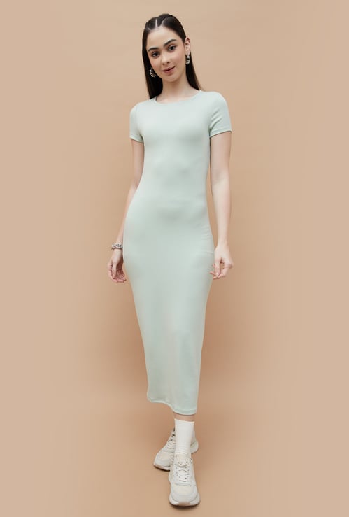 GINGER Solid Bodycon Dress