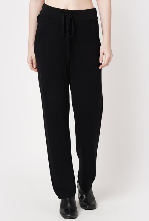 KRAUS Knit High-Rise Loose Straight Track Pants