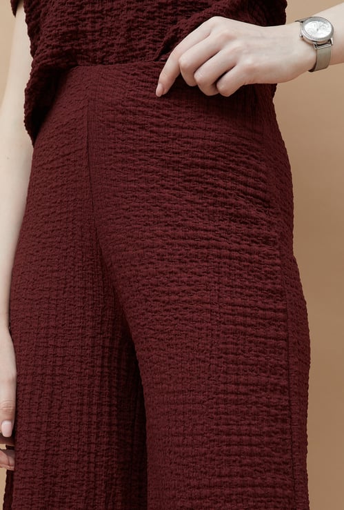 CODE Textured Wide Leg Trousers