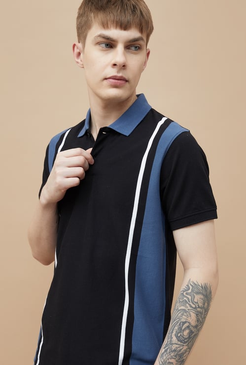 FAME FOREVER Striped Polo T-shirt