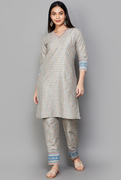 SPAN Printed Straight Kurta Set