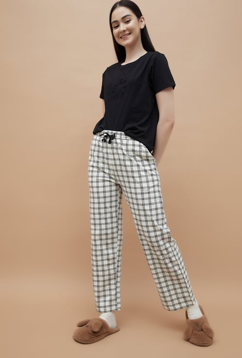 GINGER Checked Elasticated Pyjamas