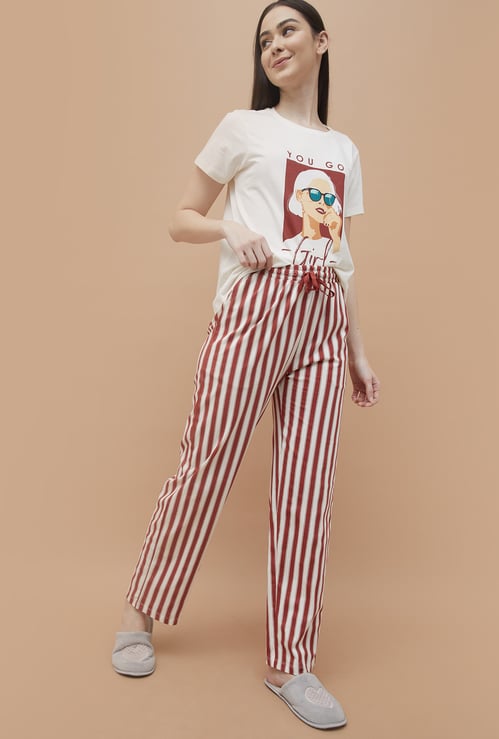 GINGER Striped Elasticated Pyjamas