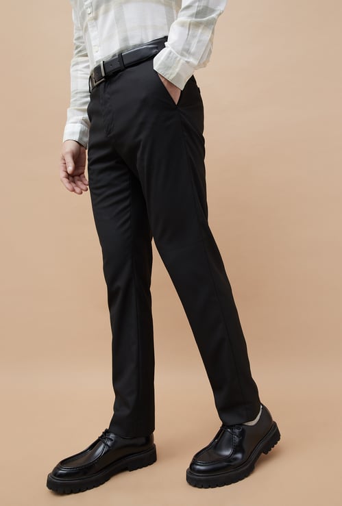 CODE Solid Slim Tapered Formal Trousers