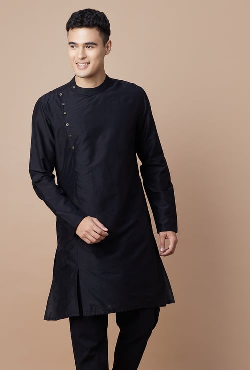 MELANGE Solid Long Kurta with Pockets