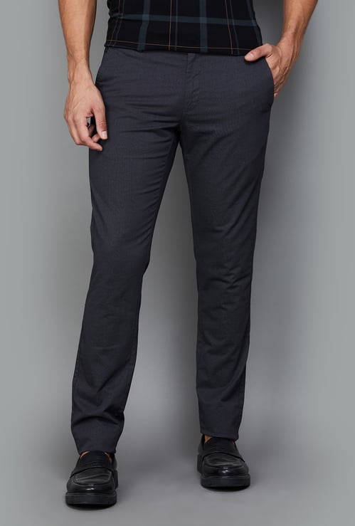 U.S. POLO ASSN. Textured Slim Tapered Trousers