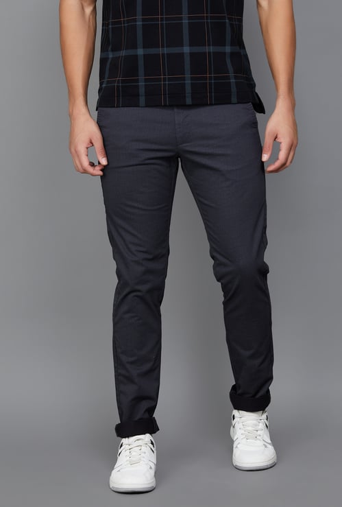 U.S. POLO ASSN. Textured Slim Tapered Trousers