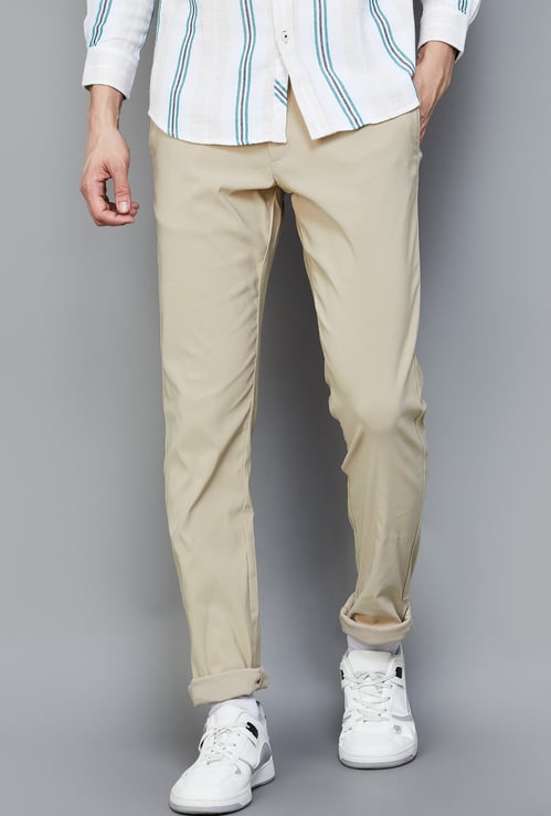 U.S. POLO ASSN. Solid Slim Tapered Trousers