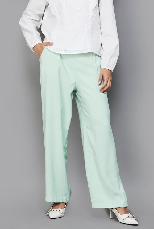 AND Solid Wide-Leg Culottes