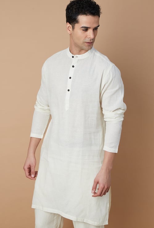 MELANGE Textured Straight Kurta