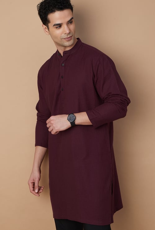 MELANGE Textured Straight Kurta
