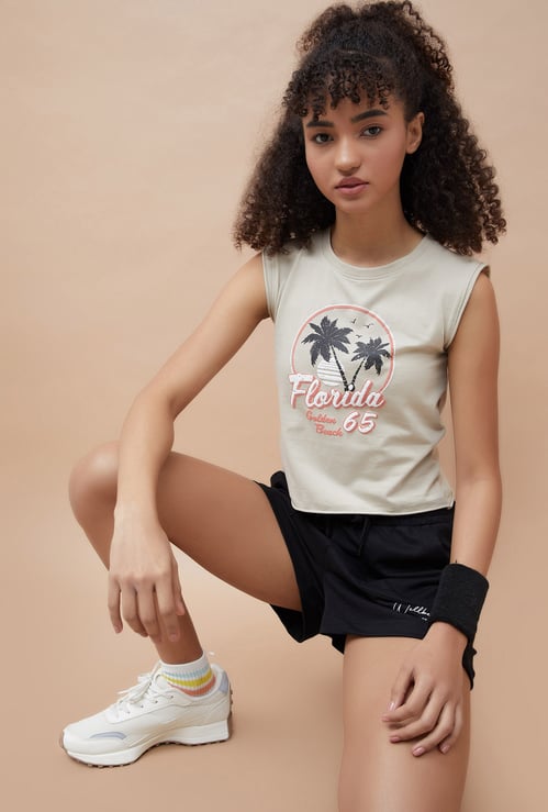 KAPPA Graphic Print Sleeveless T-shirt