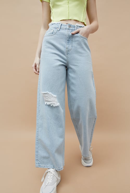 GINGER Distressed Regular Fit Jeans