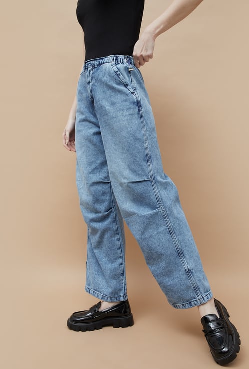 GINGER Acidwashed Straight Fit Jeans