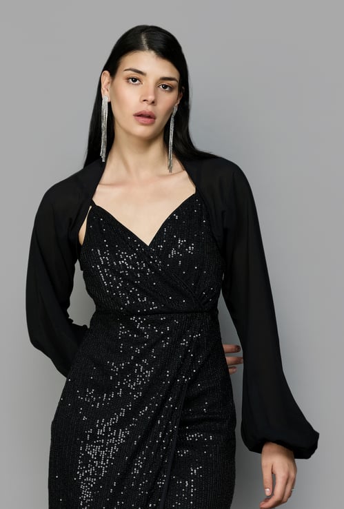 AND Solid Cropped Shrug