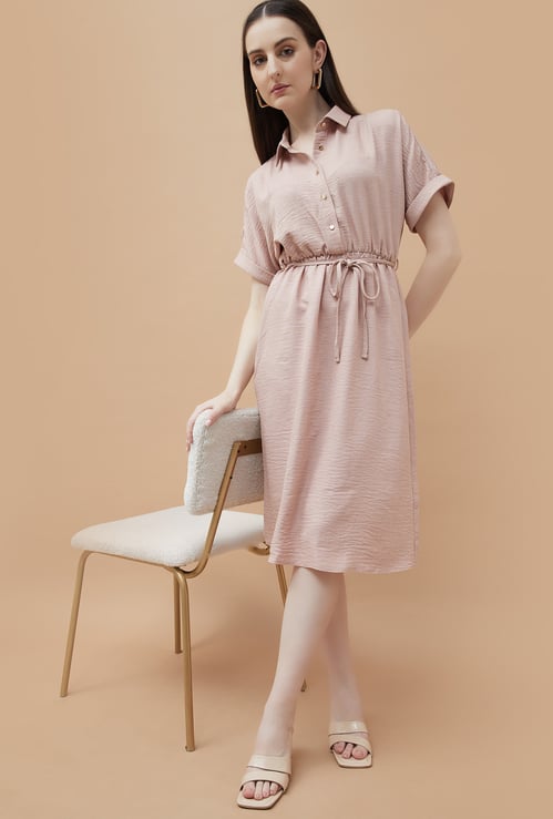 CODE Textured Shirt Dress