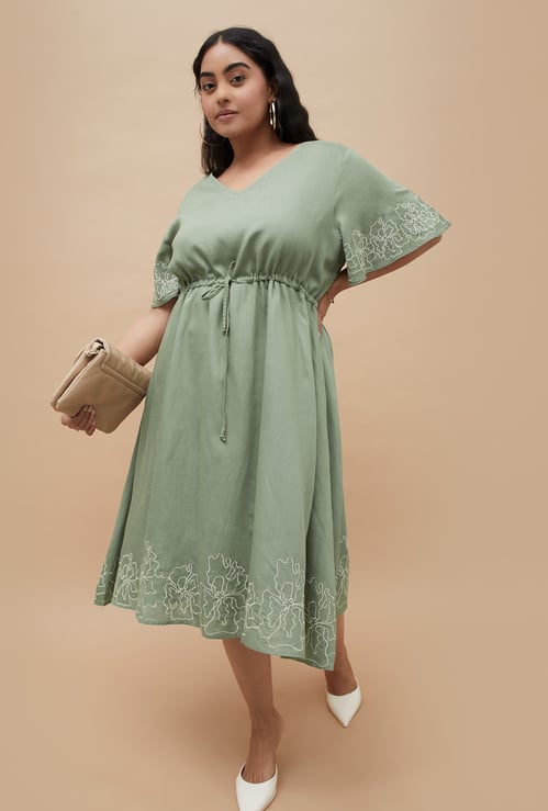 NEXUS Embroidered A-line Dress