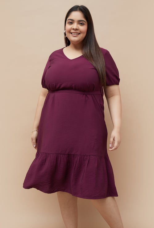 NEXUS Solid A-Line Dress