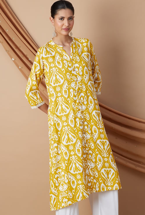 MELANGE Floral Printed A-line Kurta