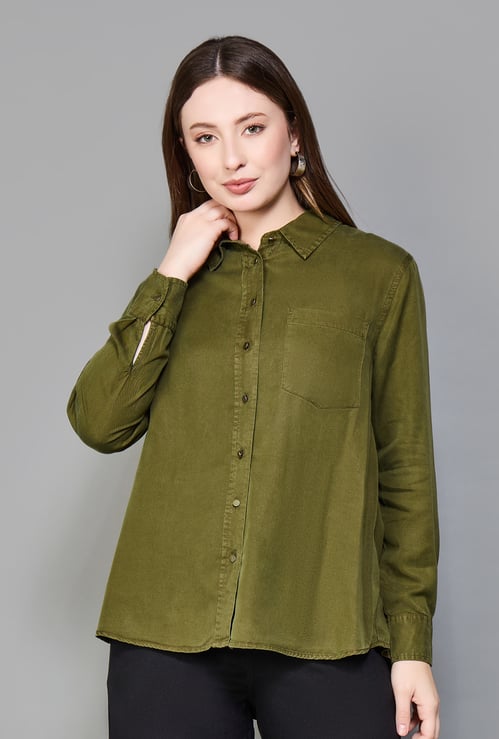 VERO MODA Solid Regular Fit Shirt
