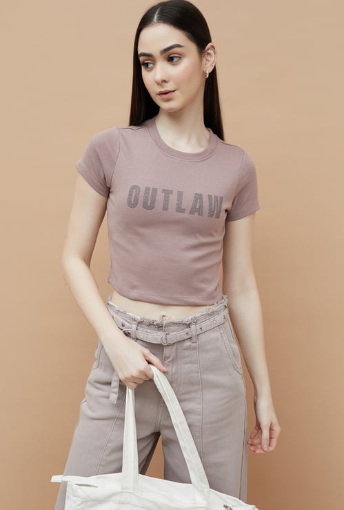 GINGER Embellished Crop T-shirt