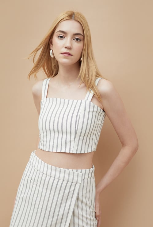 GINGER Striped Crop Top