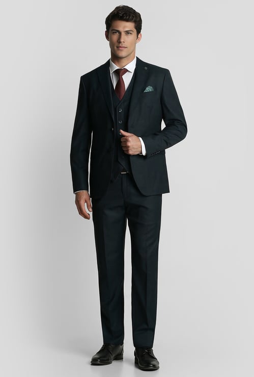 PETER ENGLAND Textured Slim Fit Three Piece Formal Suit
