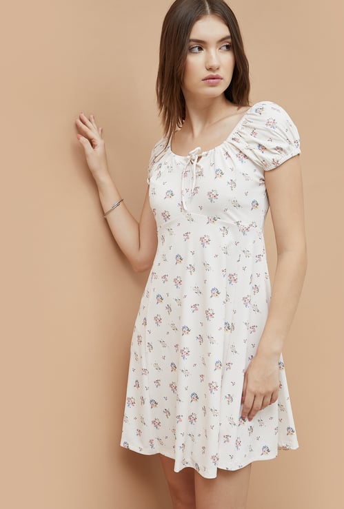 GINGER Floral Print A-Line Dress