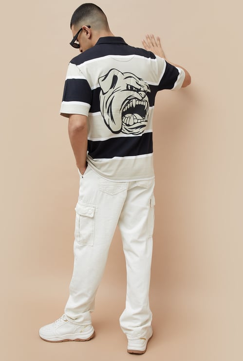 FAME FOREVER Back Printed Polo T-shirt