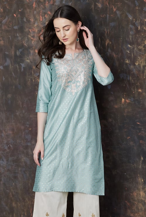 MELANGE Embroidered Straight Kurta