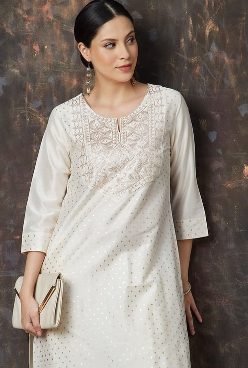 MELANGE Embroidered Straight Kurta