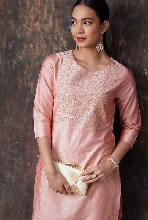 MELANGE Foil Print Straight Kurta