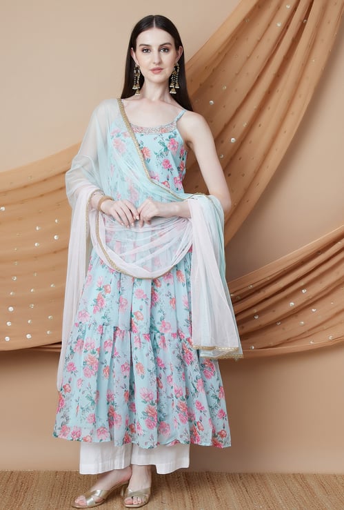 MELANGE Floral Print Kurta Set
