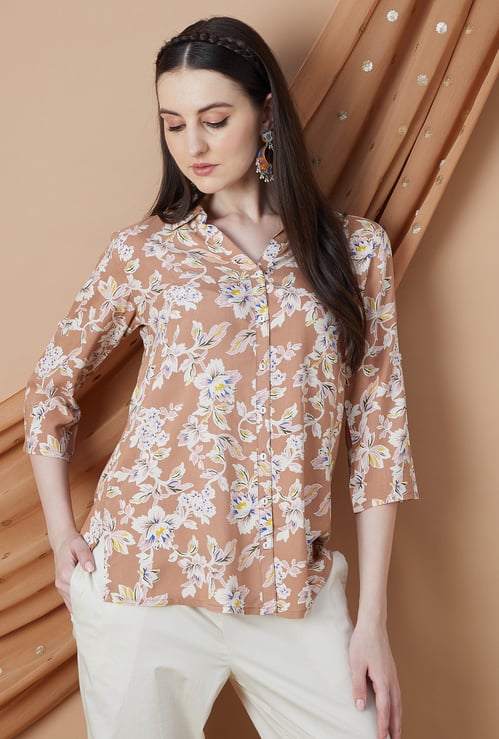 MELANGE Floral Print Straight Kurti