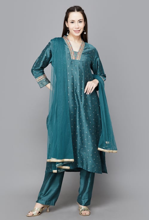 SPAN Printed A-line Kurta Set
