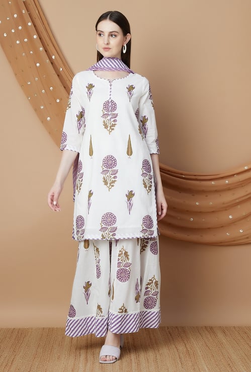 MELANGE Printed Straight Kurta Set