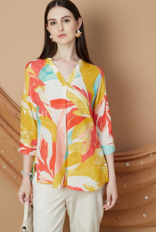 MELANGE Tropical Print Tunic