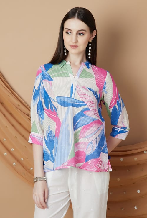 MELANGE Tropical Print Tunic