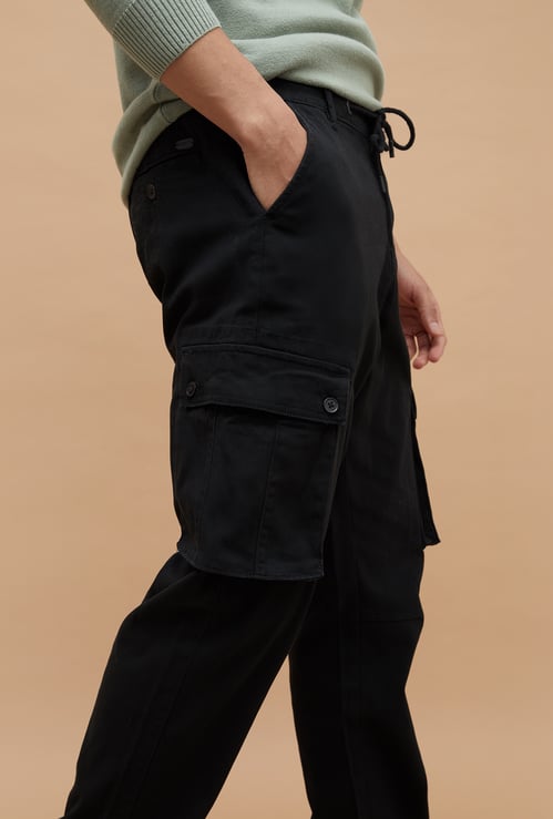 DENIMIZE Solid Regular Fit Cargos
