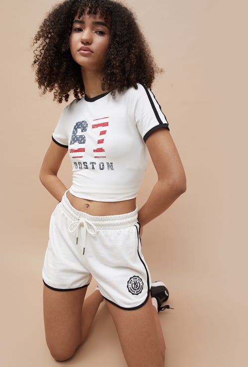 KAPPA Printed Cropped Sports T-shirt