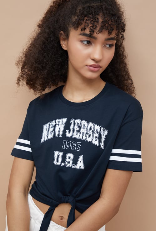 KAPPA Typographic Print Crop T-shirt