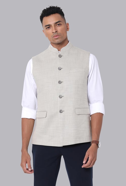 VAN HEUSEN Textured Slim Fit Waistcoat